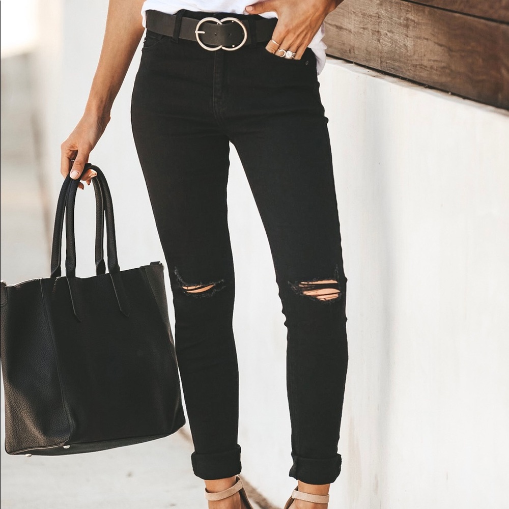 Vici Collection Black Distressed Jeans Size 9 / 28